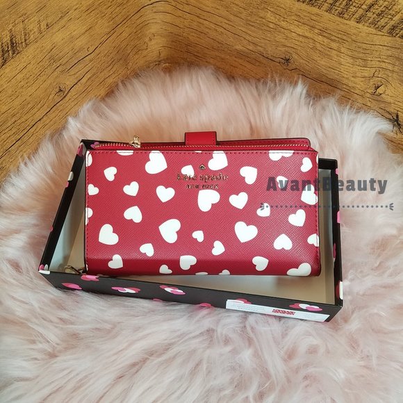 NWT Kate Spade Staci Boxed Heart Pop Printed Phone Wallet Wristlet White V Day - Picture 4 of 7